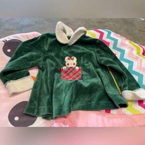 Christmas Holiday Vintage Bear Long Sleeve Girls Sweater